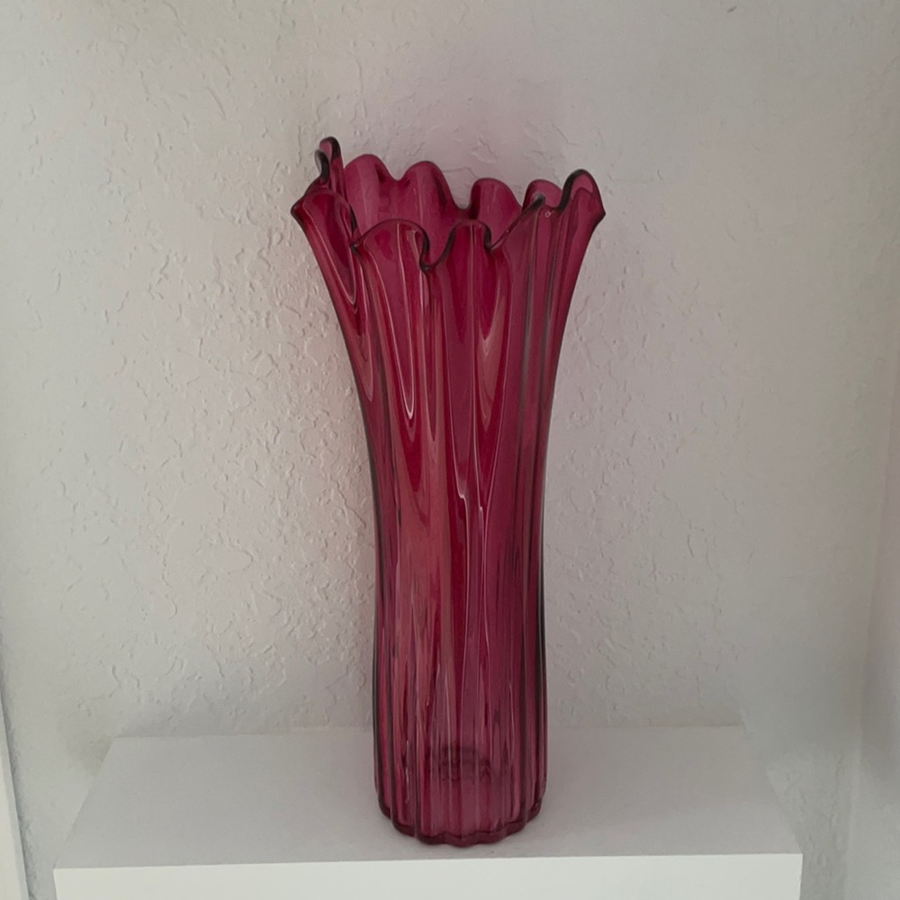 Beautiful Cranberry Glass Vase